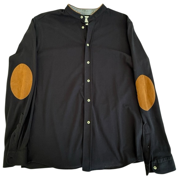 ZARA Men's Shirt XL Blue Button Up Elbow Patch Long Sleeve Casual Dress Top‎ - Picture 1 of 10